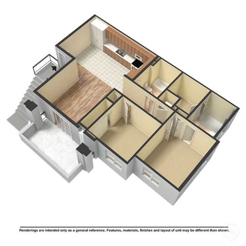 Floor plan for 2 beds, 2 baths, 912 sqft